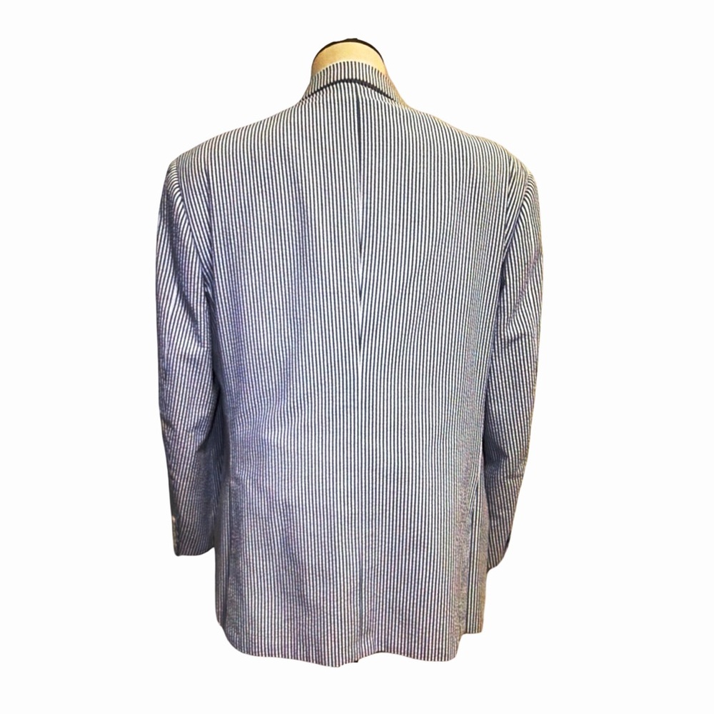Alan NY Men’s Blue White Seersucker Suit | Summer Classic | Southern Charm - Picture 4 of 15